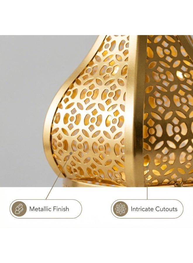 Y&D Ramadan Hollowed-out Led Lantern Iron Lantern Home Bedroom Living Room Decorative Lights - Image 5